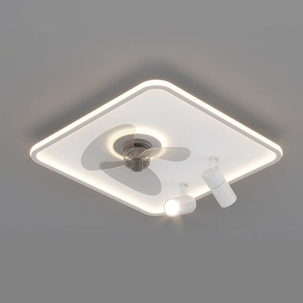 Minimalist Ultra-thin Square Spotlight  LED Flush Mount Ceiling Fan Light - Image 14