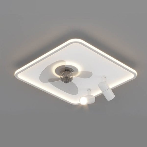 Minimalist Ultra-thin Square Spotlight  LED Flush Mount Ceiling Fan Light - Image 14