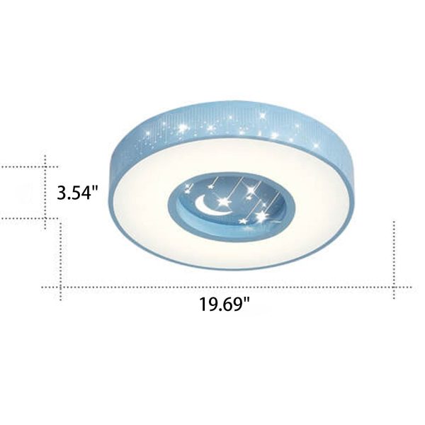 Modern Minimalist Starry Sky Round Children's LED Flush Mount Ceiling Light - Image 6