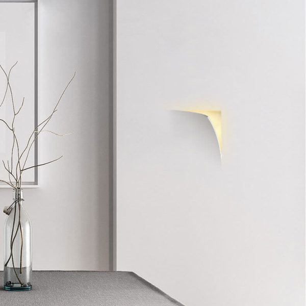 Modern Simplicity Square Flip Flop Recessed Plaster 1-Light Wall Sconce Lamp For Living Room - Image 9