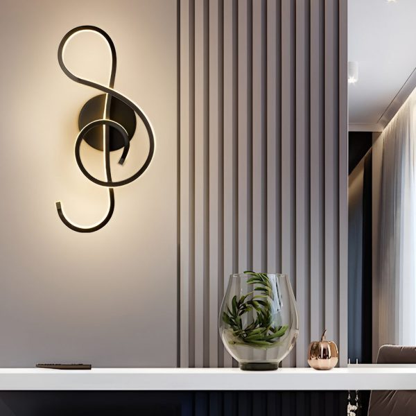 Musical Note Shaped Electroplated LED Modern Wall Sconce Lighting - Image 10