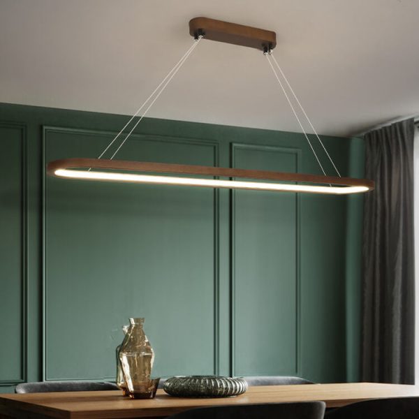 Modern Chinese Solid Wood Round Ring Frame Island Light LED Chandelier - Image 21