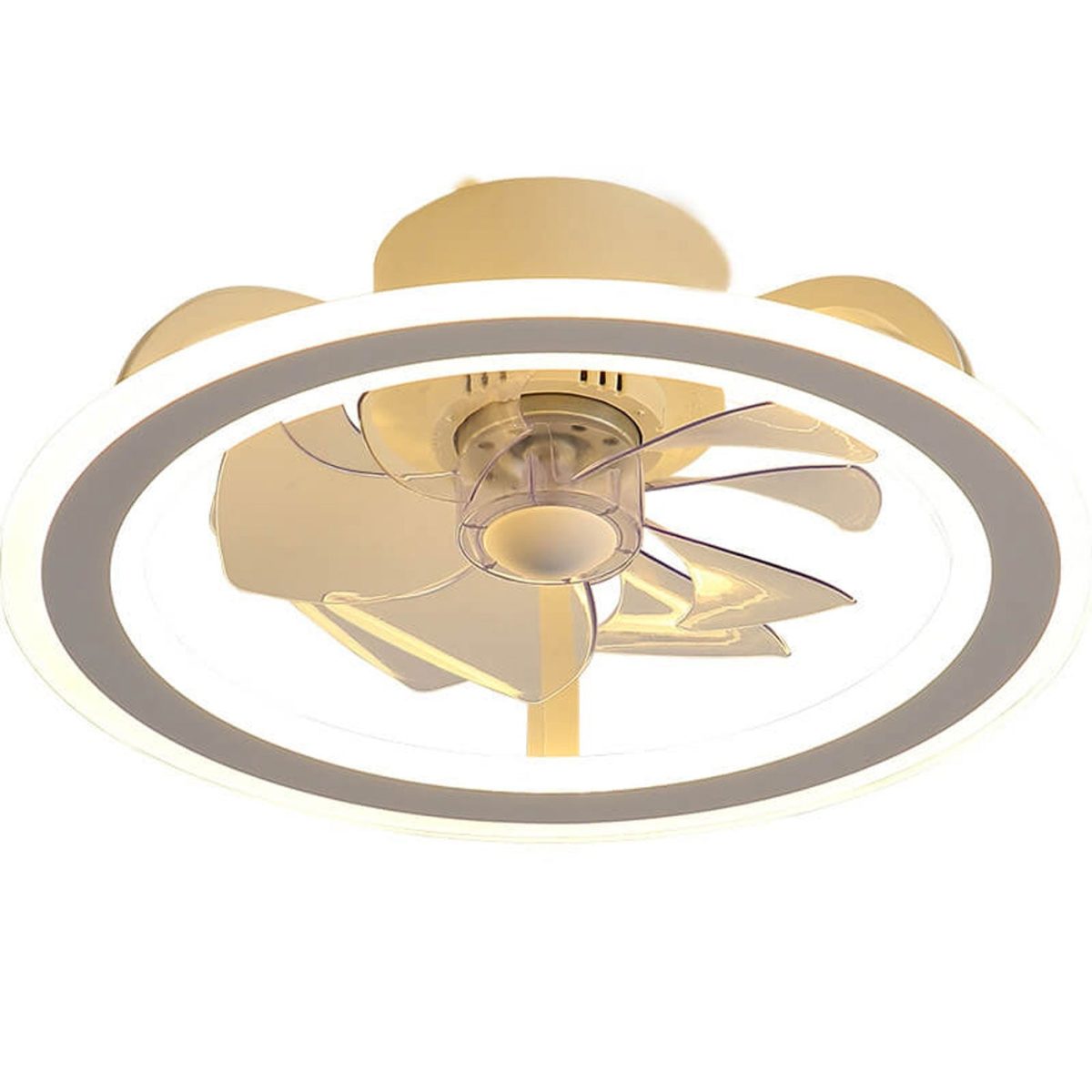 Nordic Creative Round LED Semi-Flush Mount Ceiling Fan Light - Image 8