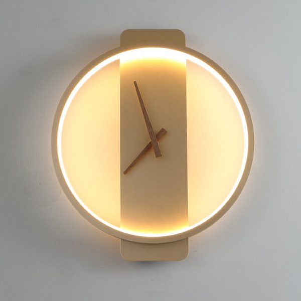 Modern Minimalist Clock Shaped 1-Light LED Wall Sconce Lamp - Image 11