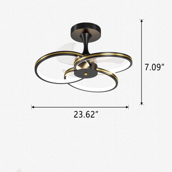 Luxury Acrylic Three Rings Combination Design LED Flush Mount Fan Light - Image 7