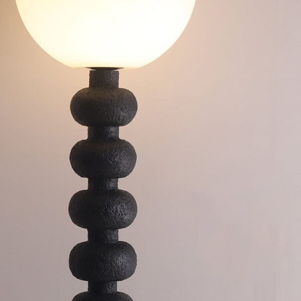 Modern Wabi-sabi Resin Gourd Round Ball Acrylic 1-Light Standing Floor Lamp - Image 6