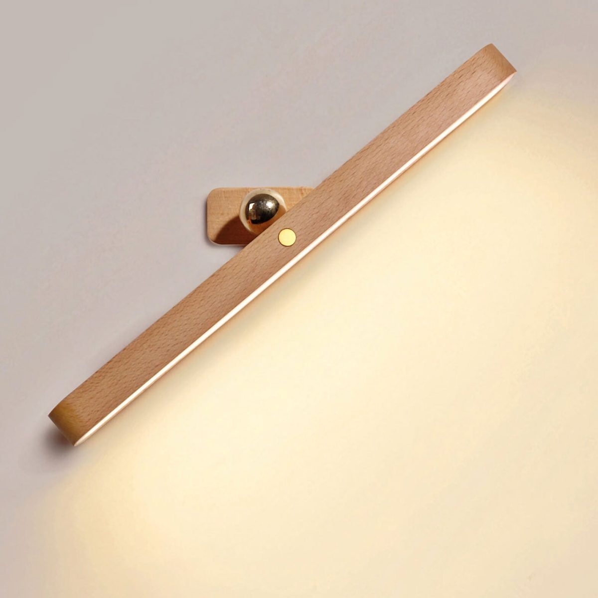 Modern Wooden Strip USB Magnetic LED Mirror Front Wall Sconce Lamp - Image 2