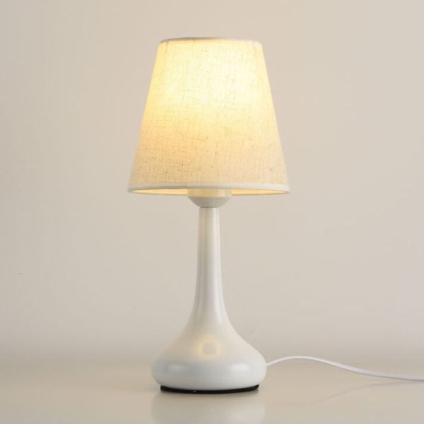 Nordic Vintage Pure Black White Iron Fabric 1-Light Table Lamp - Image 7