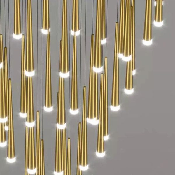 Modern Minimalist Tapered Tube Iron Acrylic LED Island Light Chandelier - Image 11