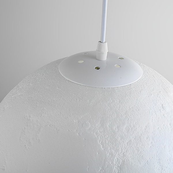 Round Moon Lunar 3D Creativity White Pendant Lamp Hanging Ceiling Lamp - Image 17