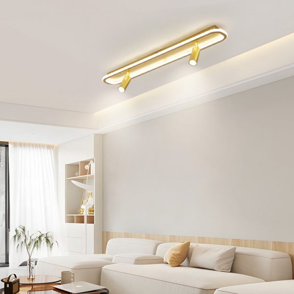 Long Rectangular LED 3 Step Dimming Modern Ceiling Light with Spotlight - Image 12