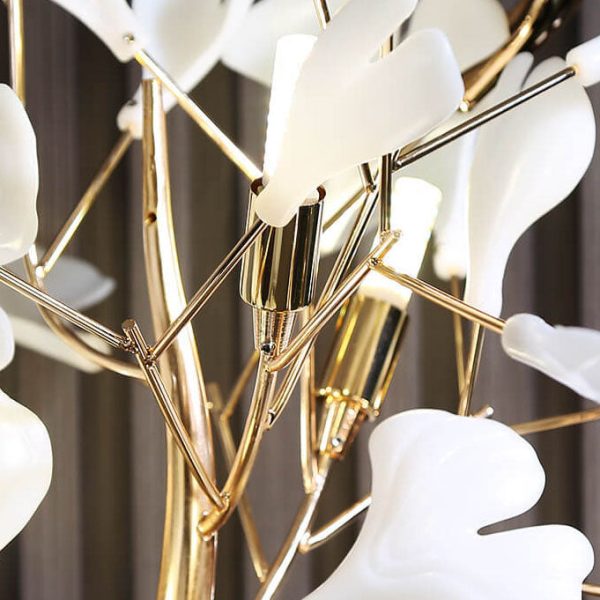 Nordic Romantic Ginkgo Leaf Decorative Iron 5-Light Standing Floor Lamp - Image 9