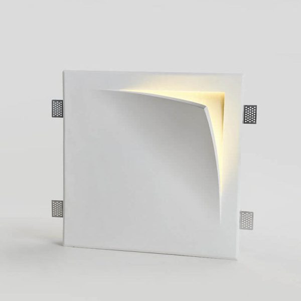 Modern Simplicity Square Flip Flop Recessed Plaster 1-Light Wall Sconce Lamp For Living Room - Image 5