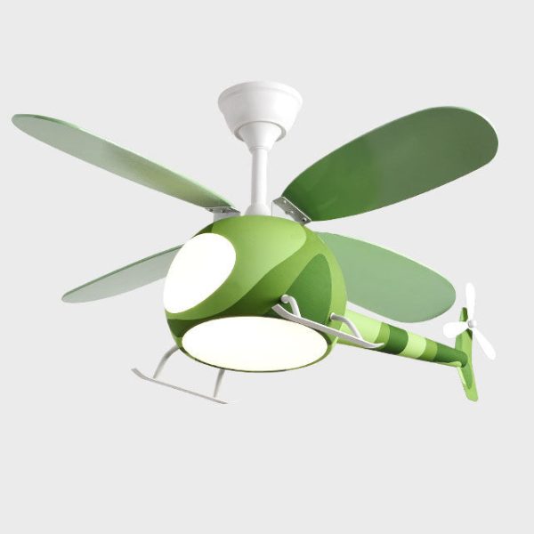 Contemporary Creative Iron Cartoon Planes LED Downrods Ceiling Fan Light for Bedroom - Image 9
