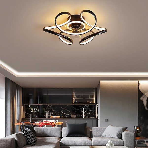 18" Flower Shaped Modern Ceiling Fans Light with Remote Chandelier with Fan - Image 4