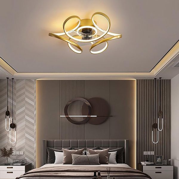 18" Flower Shaped Modern Ceiling Fans Light with Remote Chandelier with Fan - Image 2