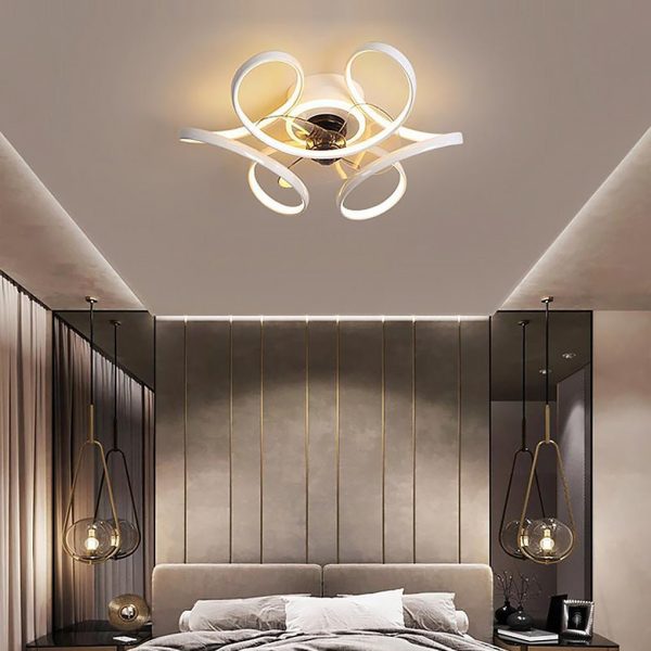 18" Flower Shaped Modern Ceiling Fans Light with Remote Chandelier with Fan - Image 3