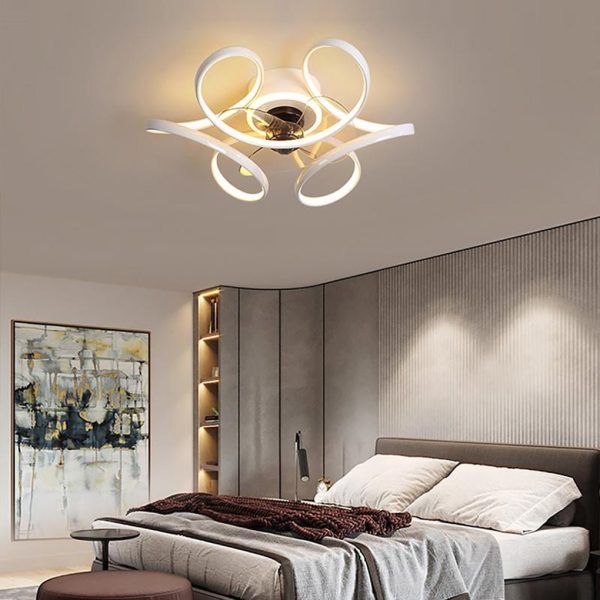 18" Flower Shaped Modern Ceiling Fans Light with Remote Chandelier with Fan - Image 5