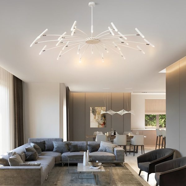 Adjustable Metal DIY Three Step Dimming LED Minimalist Chandelier - Image 4