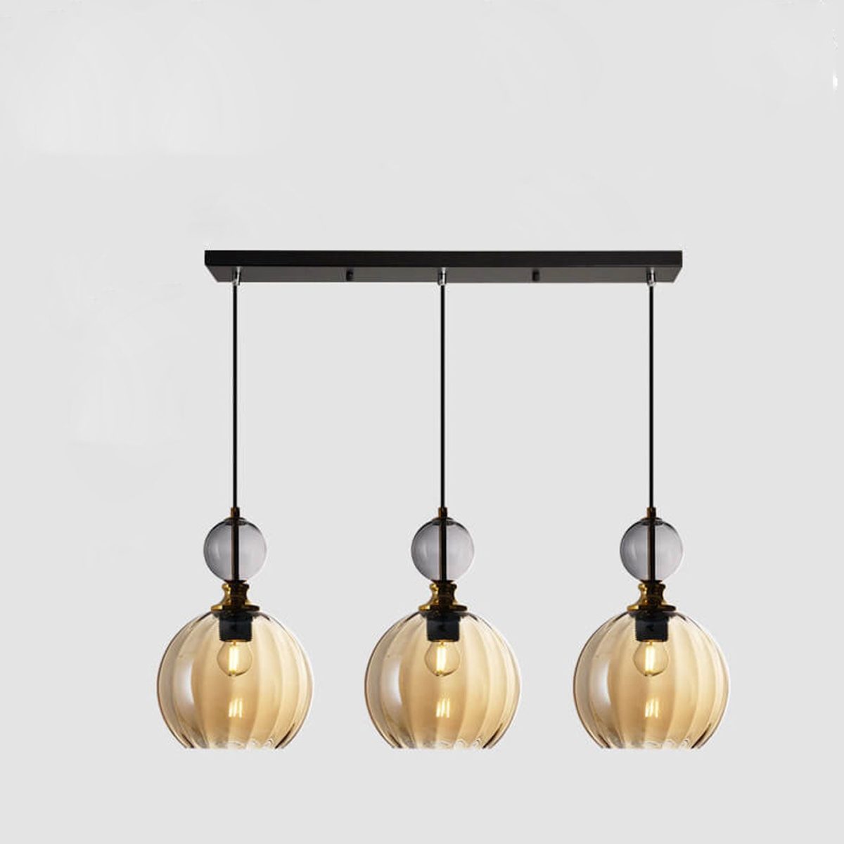 Danish Creative Stripes Glass Round 1/3 Light Chandelier - Image 13