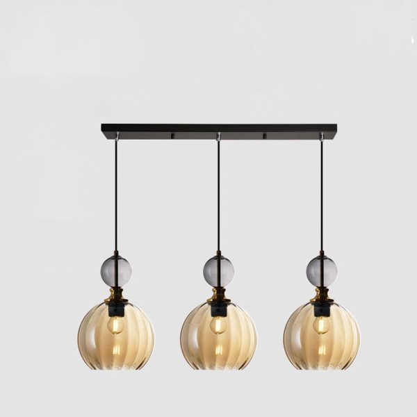 Danish Creative Stripes Glass Round 1/3 Light Chandelier - Image 13