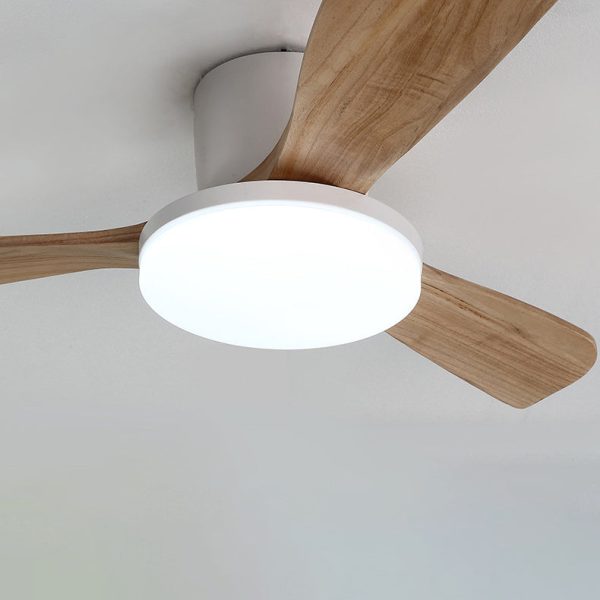 Contemporary Scandinavian Copper Wood Acrylic Fan LED Semi-Flush Mount Ceiling Fan Light For Living Room - Image 13
