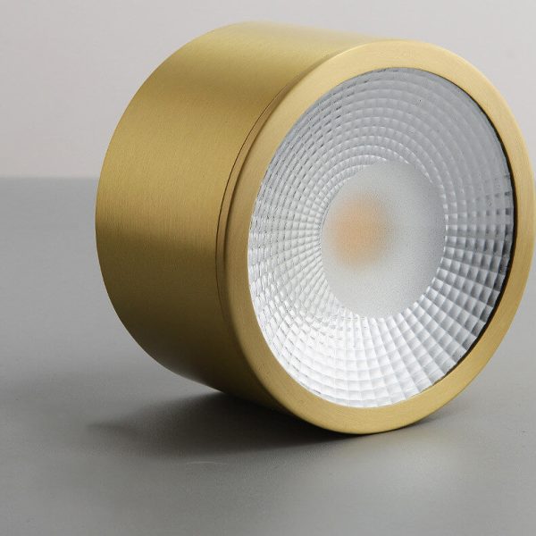 Modern Cylindrical Brass LED Spotlight Flush Mount Ceiling Light - Image 7