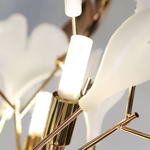Nordic Romantic Ginkgo Leaf Decorative Iron 5-Light Standing Floor Lamp - Image 10