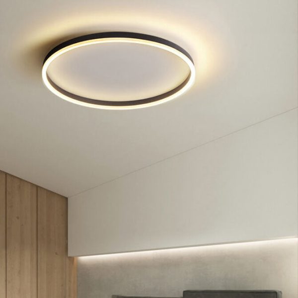 Nordic Minimalist Circle Ring Iron Acrylic LED Flush Mount Ceiling Light - Image 22