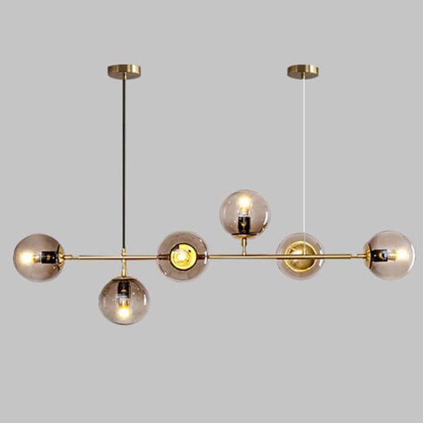 Modern Minimalist Long Glass Round Globe Island Light 6-Light Chandelier - Image 2