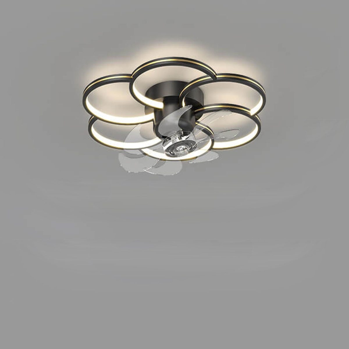 Modern Luxury Flower Petal Design LED Flush Mount Ceiling Fan Light - Image 14