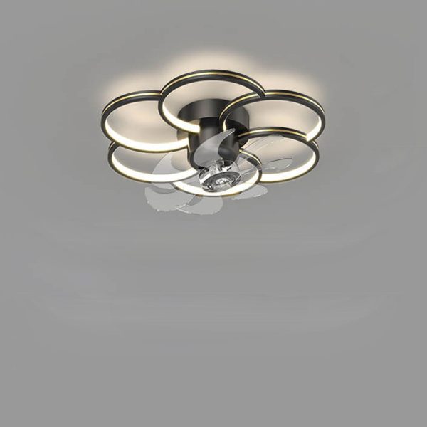 Modern Luxury Flower Petal Design LED Flush Mount Ceiling Fan Light - Image 14
