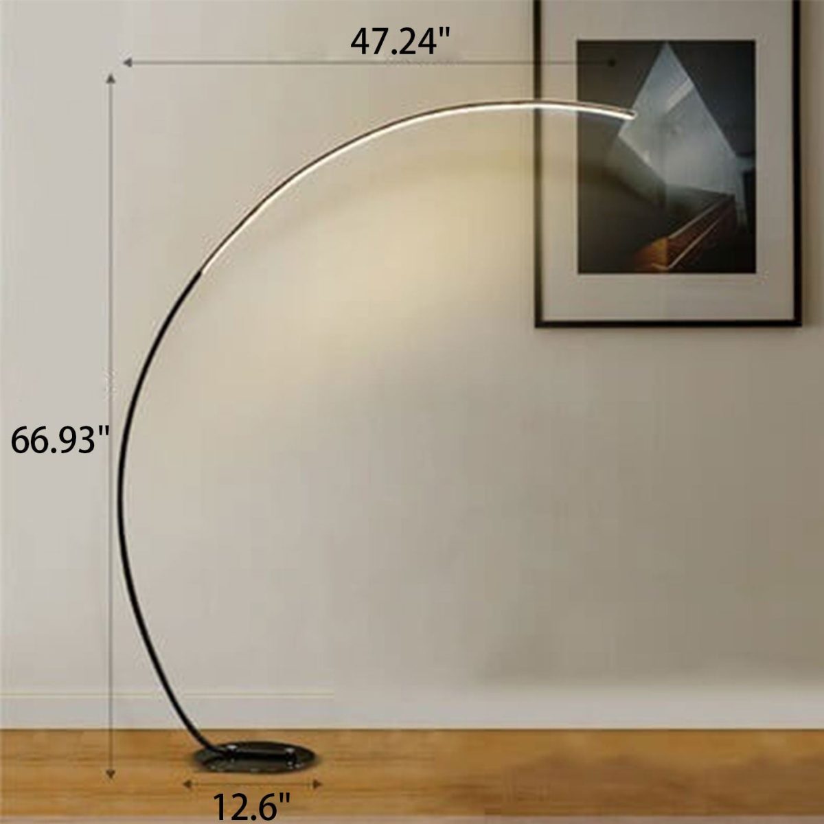 Minimalist Curved Line LED Aluminum Standing Floor Lamp - Image 8