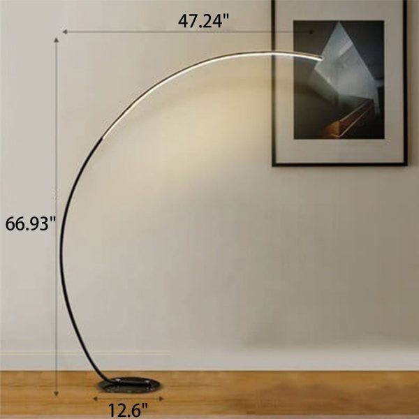 Minimalist Curved Line LED Aluminum Standing Floor Lamp - Image 8