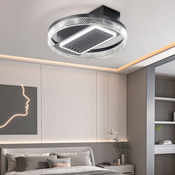19.7 In. Nordic 6 Speeds Bladeless Ceiling Fan with LED Light, Remote Control - Image 6