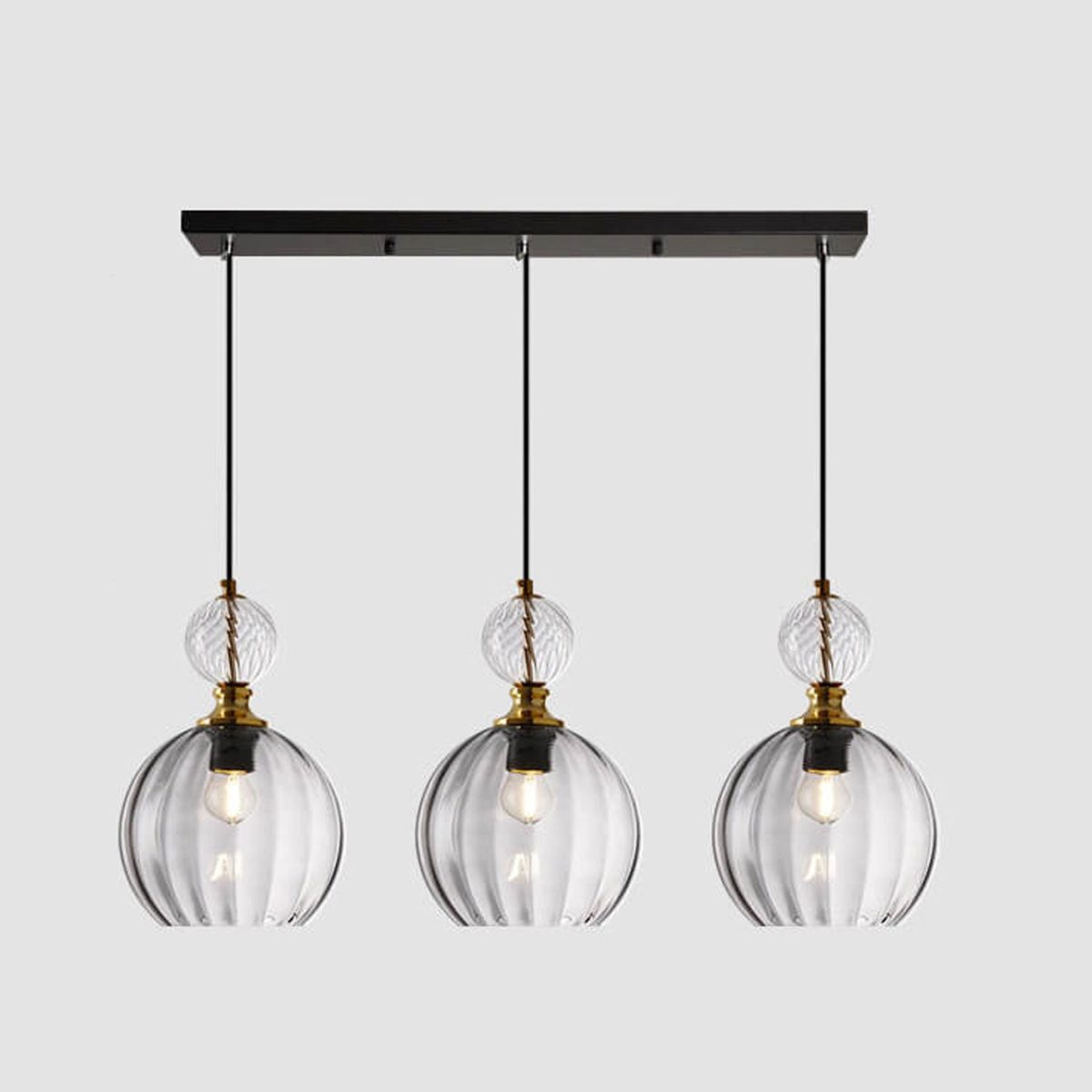 Danish Creative Stripes Glass Round 1/3 Light Chandelier - Image 14