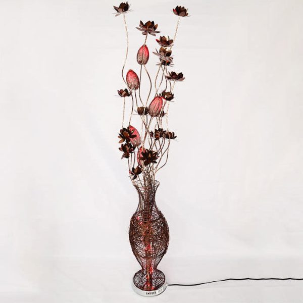 European Style Vase Flower Design Aluminum LED Standing Floor Lamp - Image 4