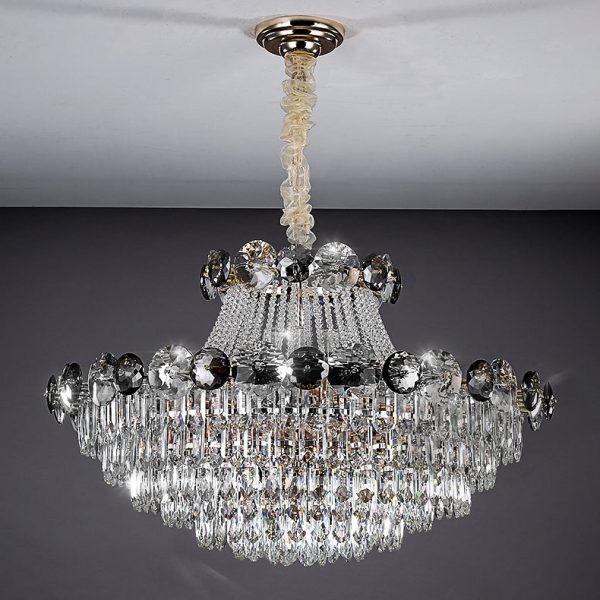 Contemporary Luxury Half Round Ball Crystal Iron 8/10/11/14/17/24 Light Chandelier For Living Room - Image 14
