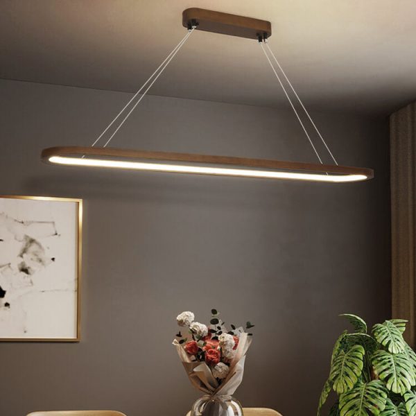 Modern Chinese Solid Wood Round Ring Frame Island Light LED Chandelier - Image 22