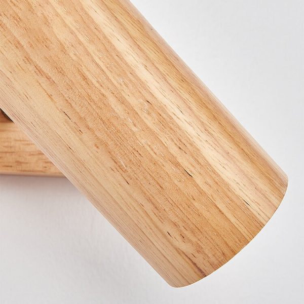 Japanese Minimalist Solid Wood Spotlight Track 1/3/4 Light Flush Mount Ceiling Light - Image 14
