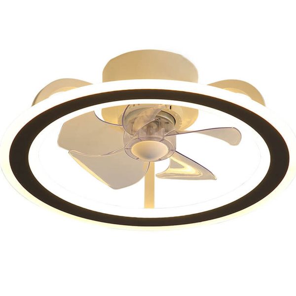 Nordic Creative Round LED Semi-Flush Mount Ceiling Fan Light - Image 11