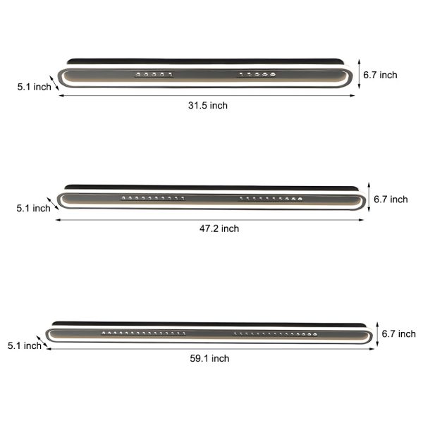 Simple Rounded Rectangular Three Step Dimming Modern Ceiling Light Fixture - Image 10