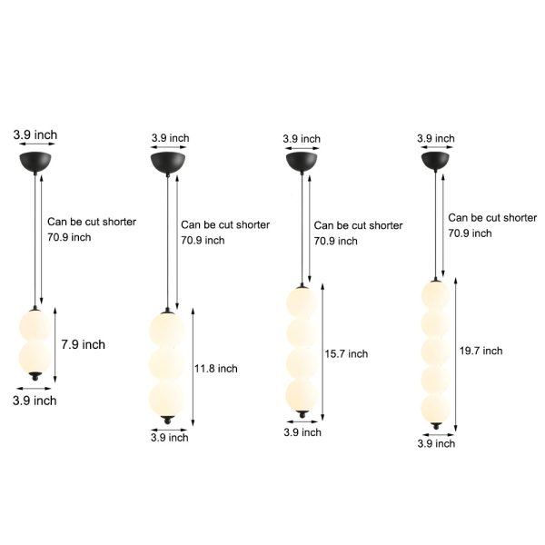 Modern Round String Vertical Balls Pendant Lamp Dimmable LED Chandelier - Image 11