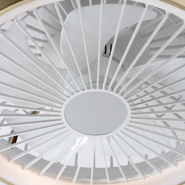 Modern RGB Acrylic Round LED Seme-Flush Mount Ceiling Fan Light - Image 11