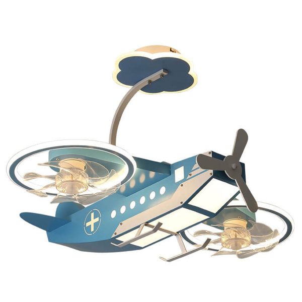Creative Cartoon Aircraft Kids Flush Mount Ceiling Fan Light - Image 8