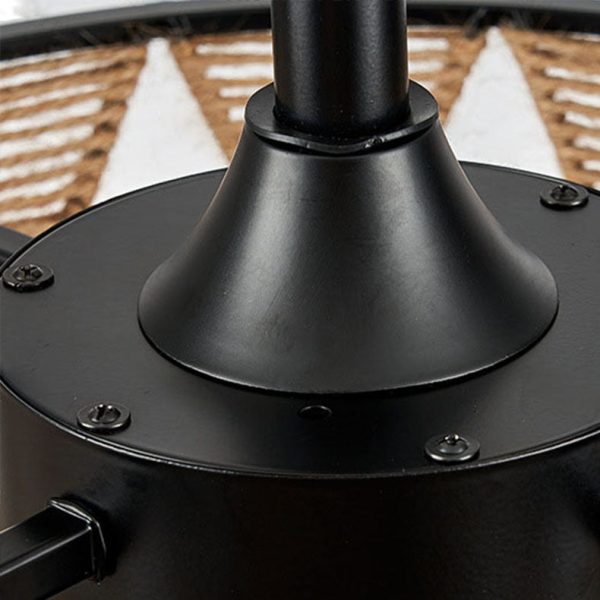 Industrial Round Twisted Rope Iron 4-Light Downrods Ceiling Fan Light - Image 8