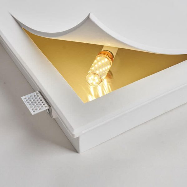 Modern Simplicity Square Flip Flop Recessed Plaster 1-Light Wall Sconce Lamp For Living Room - Image 6