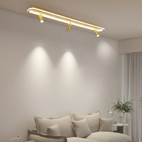 Long Rectangular LED 3 Step Dimming Modern Ceiling Light with Spotlight - Image 7