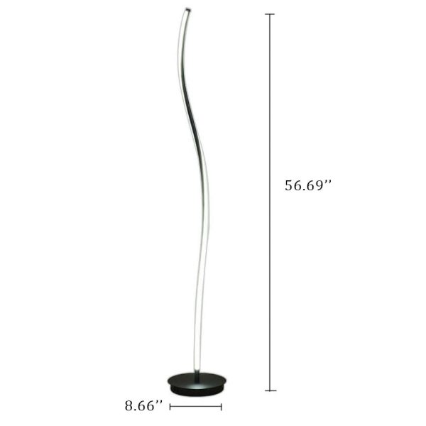 Minimalist Line 1-Light Bending Line LED Floor Lamps - Image 2