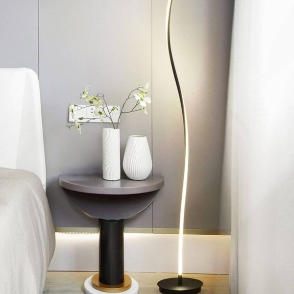 Minimalist Line 1-Light Bending Line LED Floor Lamps - Image 7